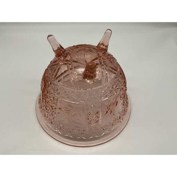 McKee Snappy Vintage Innovation Line Pink PresCut Floral Flared Footed Bowl MCM - Picture 16 of 16